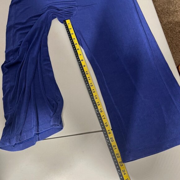 Chicos 3 Travelers Pants Womens XL Blue Slinky Cropped Pull On Stretch Wide Leg - Picture 4 of 11